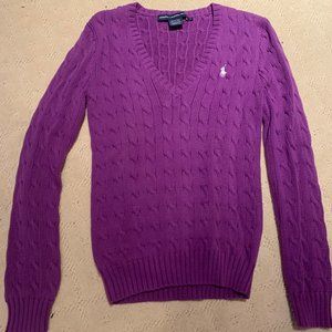 Ralph Lauren Sport Cable Knit V-Neck Sweater